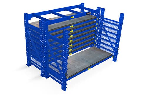 Industrial roll out sheet rack